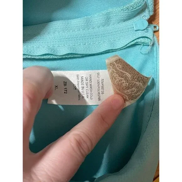 ZADIE B'S Dress TEAL WOMENS XL 50" LONG SLEEVES ZIPPER BACK - Picture 4 of 4